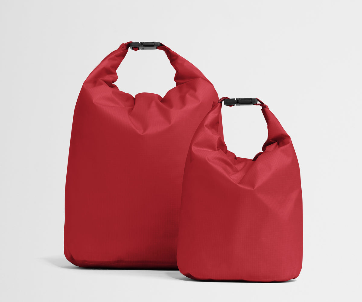 away-dry-bag-duo-in-cherry-red-two-piece-water-resistant-bag-set-for-beach-trave image 1