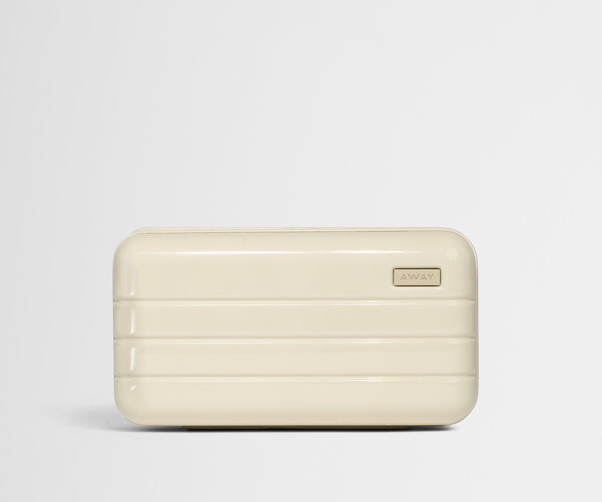 away-travel-glasses-case-in-salt-white-gloss-holds-up-to-3-pairs-with-padded-mic image 1
