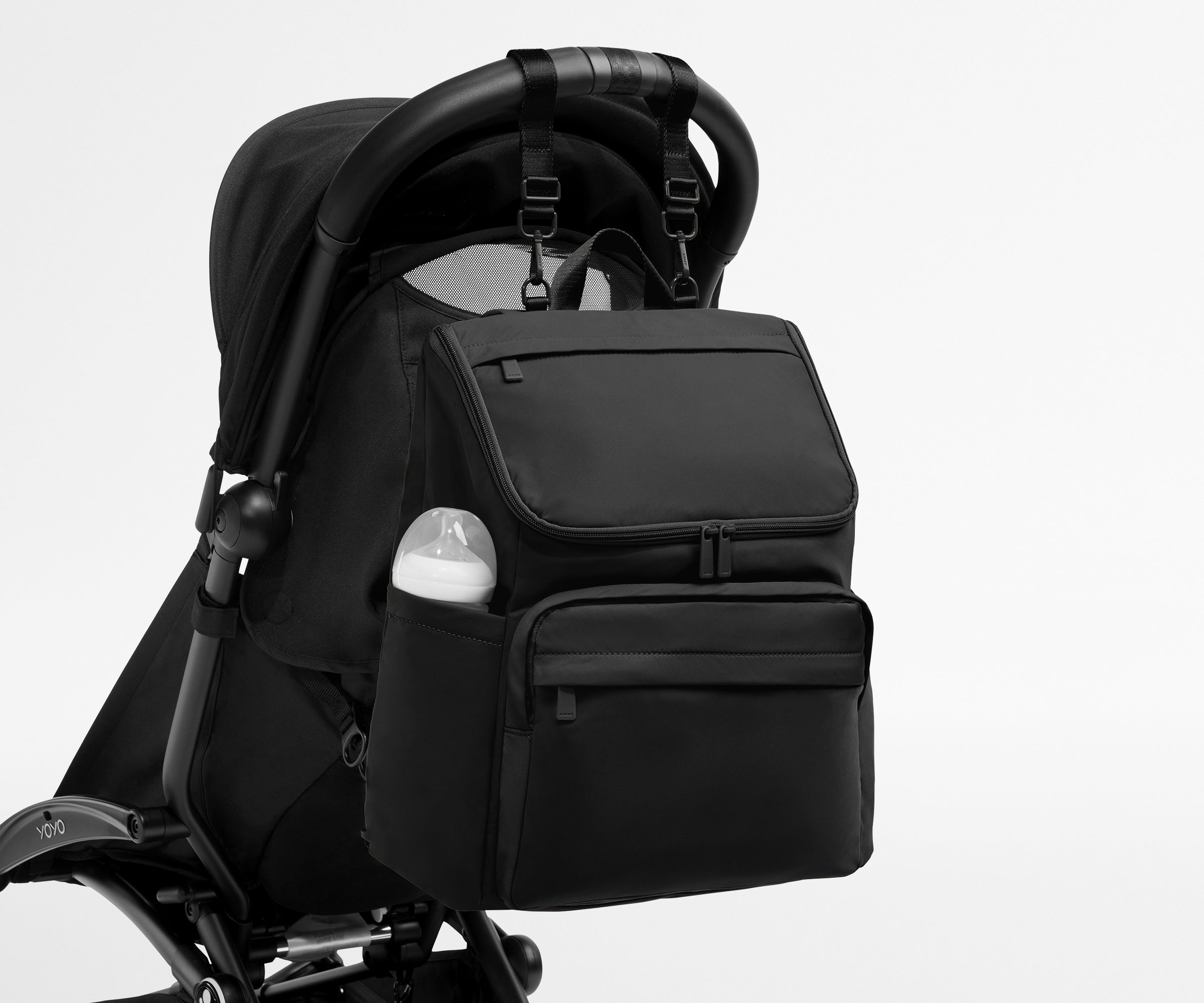 away-featherlight-diaper-backpack-in-jet-black-lightweight-functional-diaper-bag image 6