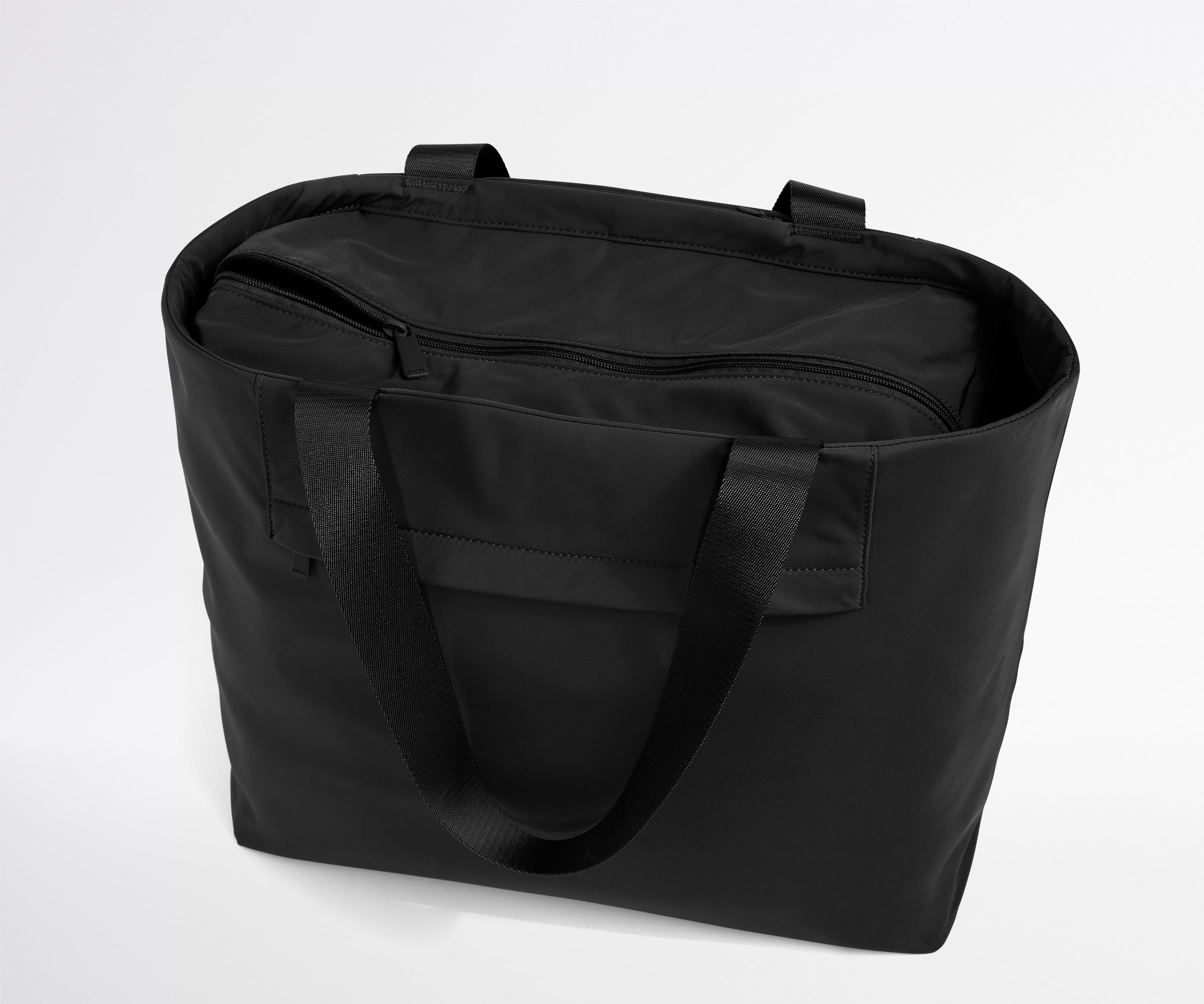 away-featherlight-tote-in-jet-black-ultra-light-personal-item-tote-with-16-lapto image 7