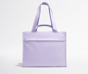away-featherlight-daily-tote-in-misty-purple-water-repellent-travel-tote-with-la image 3