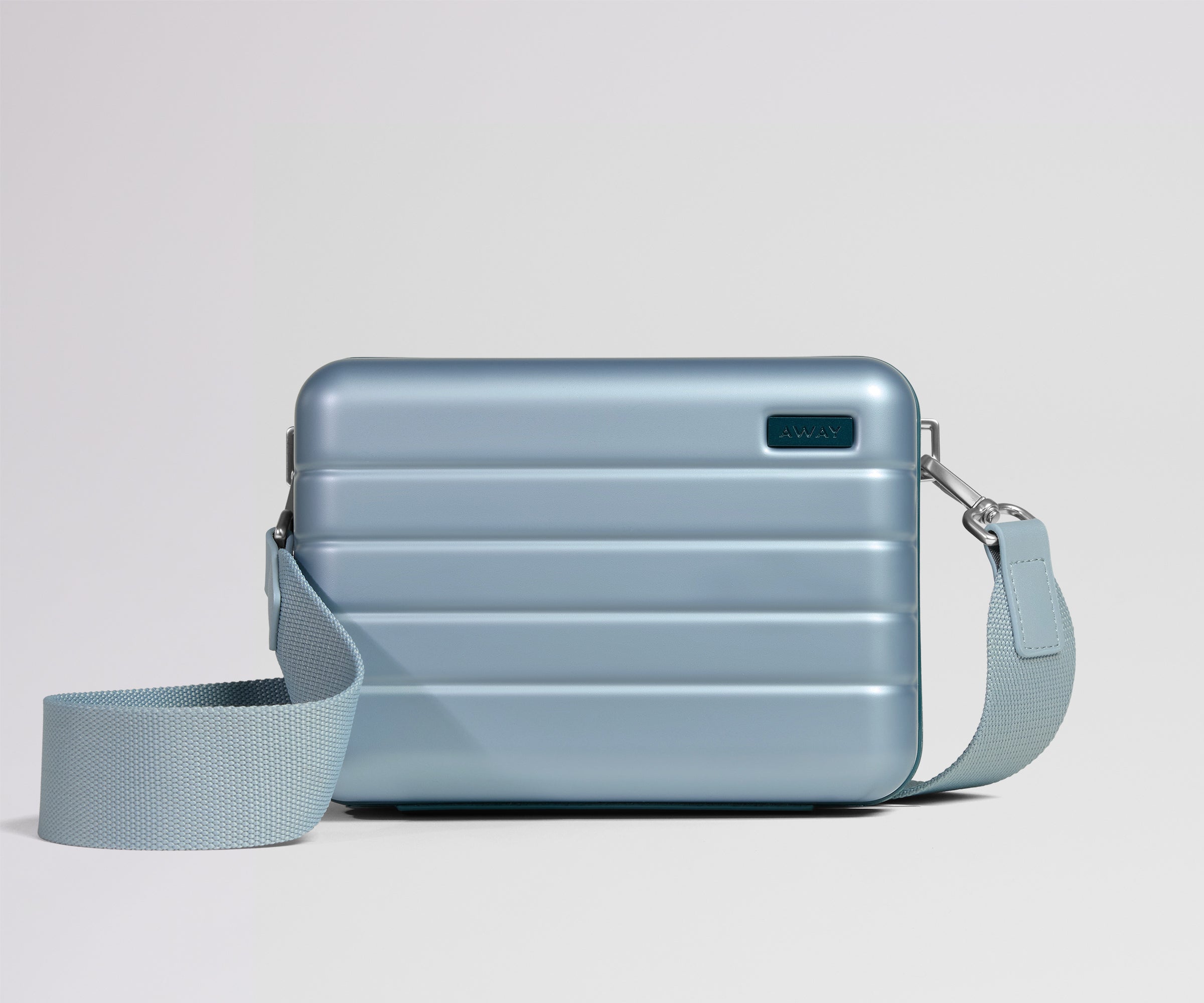 away-the-mini-crossbody-in-coast-blue-durable-polycarbonate-hardshell image 6