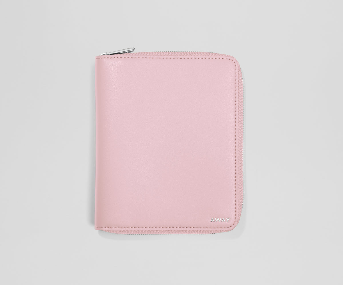 away-travel-wallet-in-glacial-pink-recycled-leather-passport-card-holder image 1
