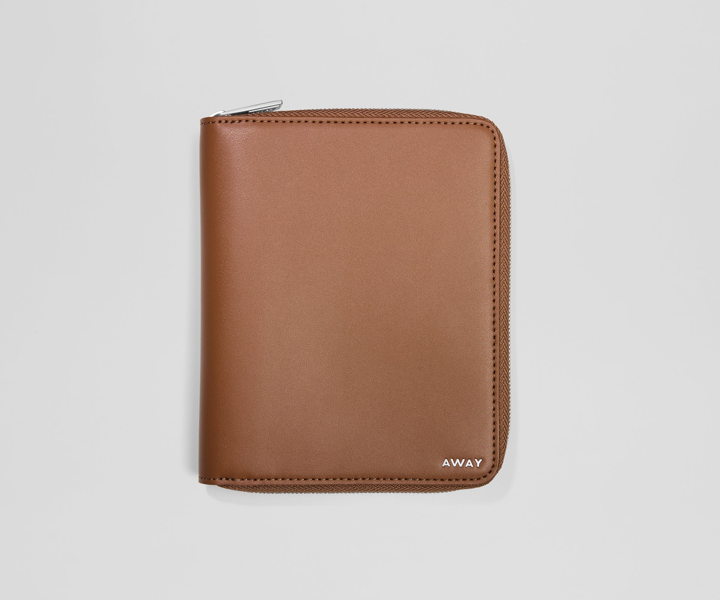 away-travel-wallet-in-saddle-brown-recycled-leather-passport-card-holder image 2