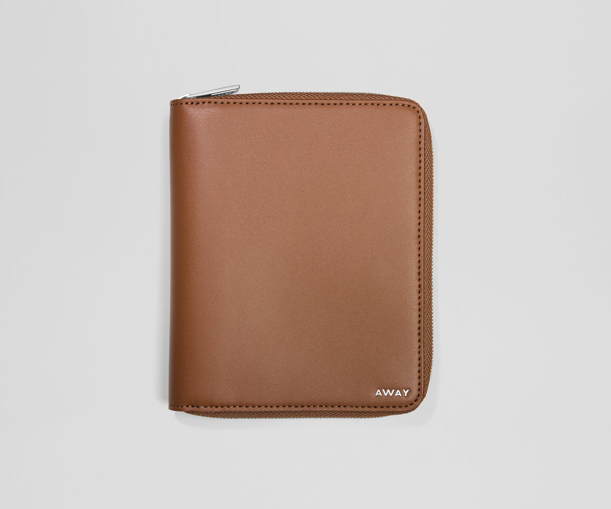 away-travel-wallet-in-saddle-brown-recycled-leather-passport-card-holder image 1