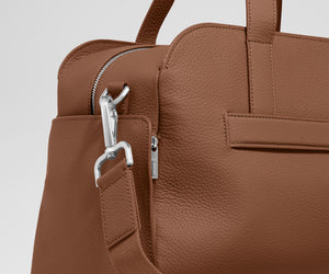 away-leather-duffle-in-saddle-brown-genuine-pebbled-leather-carry-on-compatible image 4