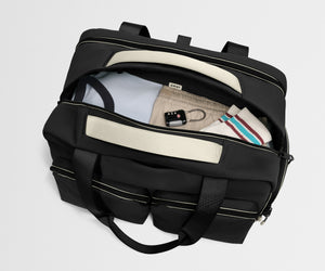 away-gym-bag-in-jet-black-versatile-performance-duffle-with-shoe-garage image 5