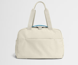 away-gym-bag-in-salt-white-performance-workout-duffle-with-shoe-garage image 8