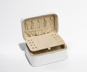 away-keepsake-jewelry-case-in-pearl-white-travel-jewelry-organizer image 5