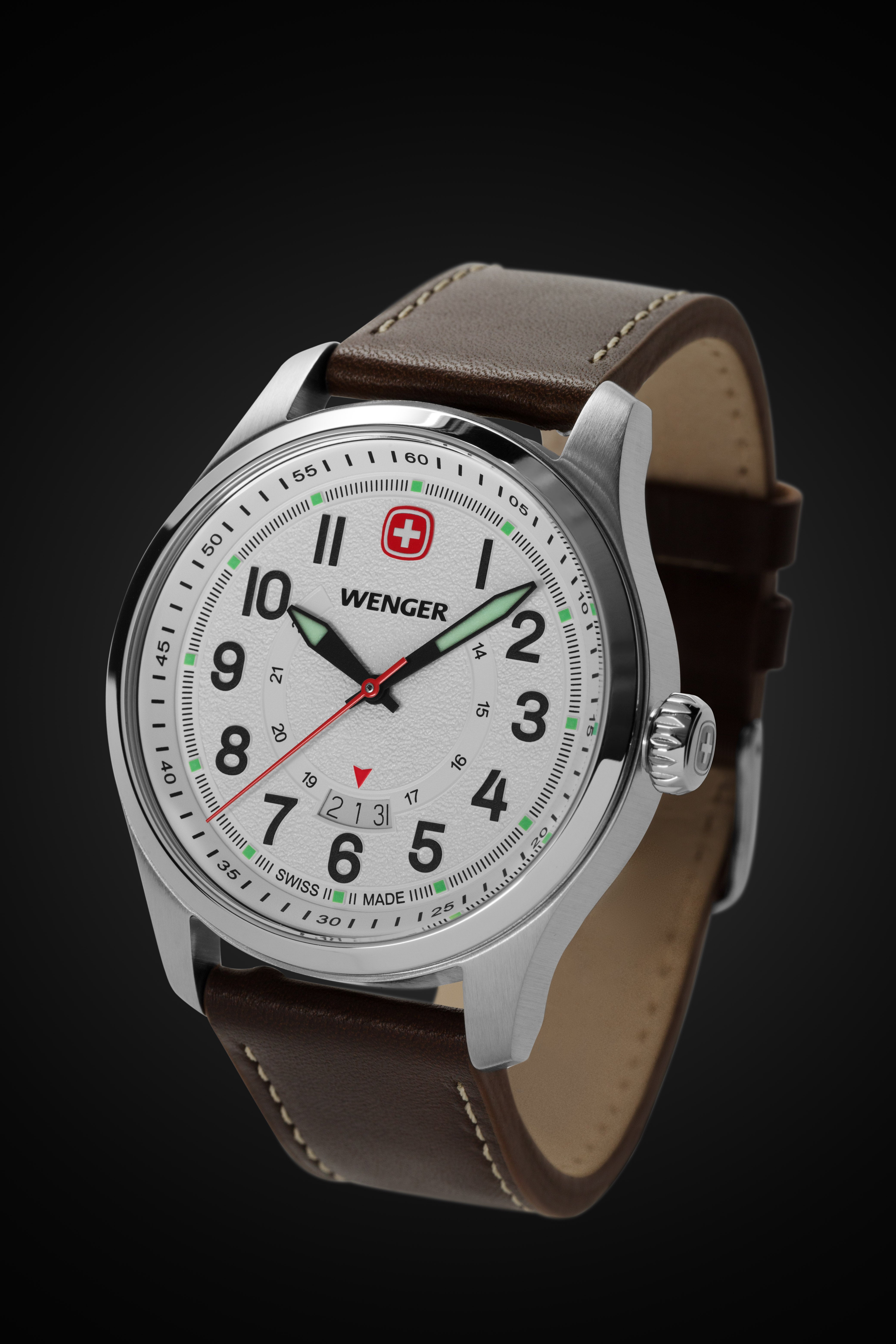 swissgear-wenger-terragraph-swiss-watch-stainless-steel-white-dial-dark-brown-le image 2
