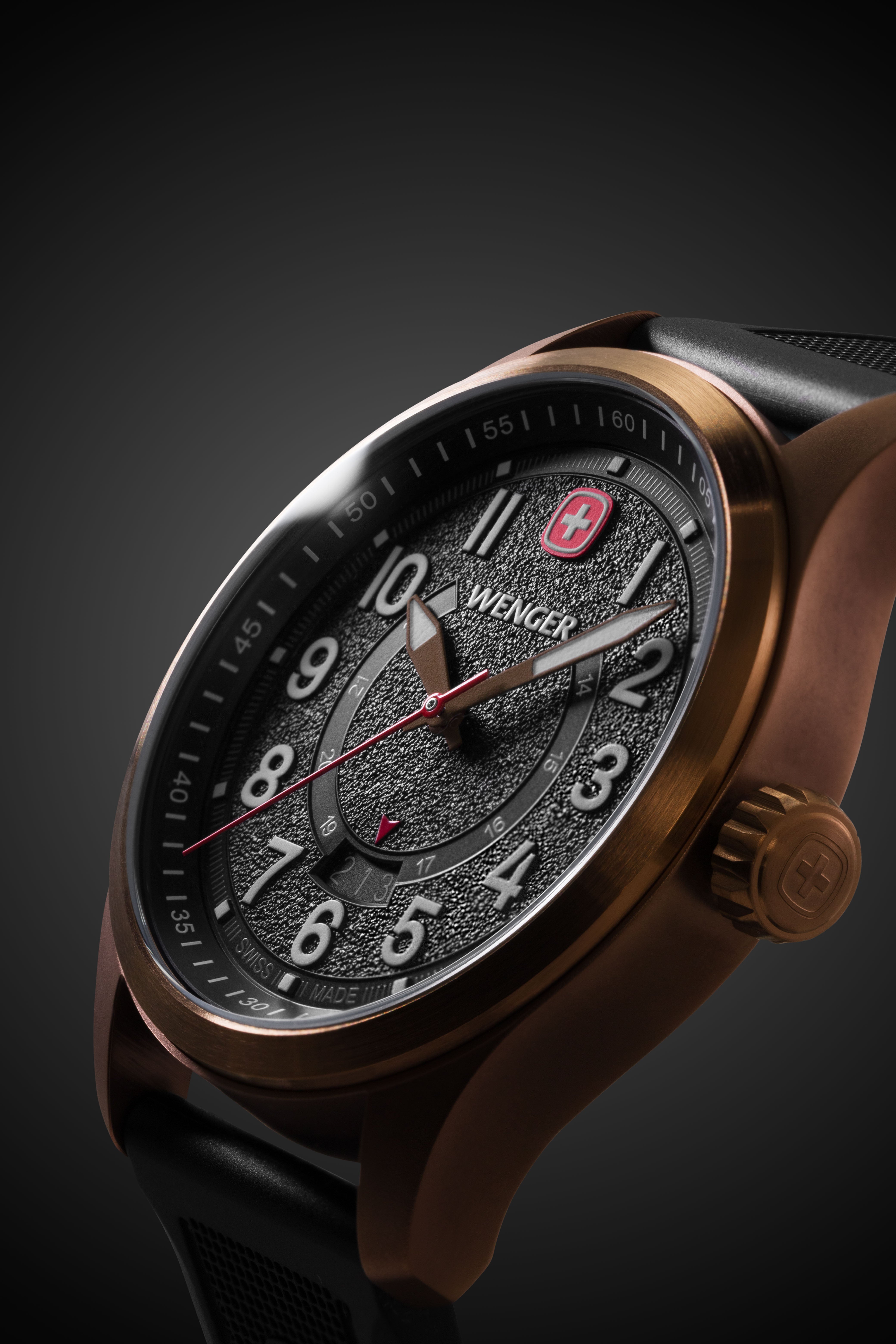 wenger-terragraph-swiss-watch-bronze-black-dial-black-silicone-strap image 1