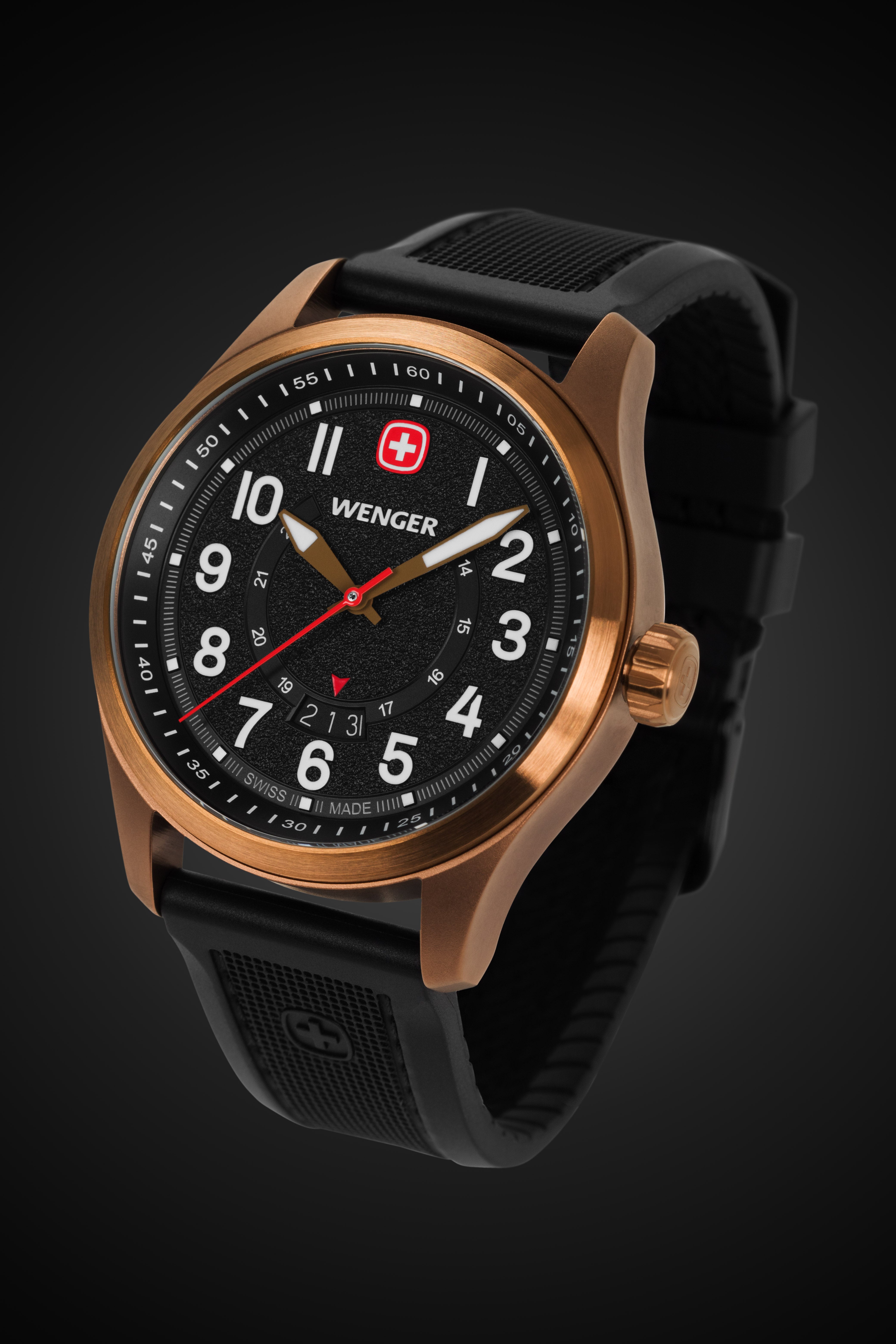 wenger-terragraph-swiss-watch-bronze-black-dial-black-silicone-strap image 2